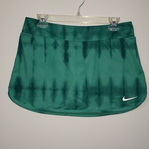 Nike Dri-Fit Skort Womens Med Kelly Green Tie Dye Knit Tennis Pickleball Sporty